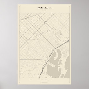 Barcelona Street Map Poster