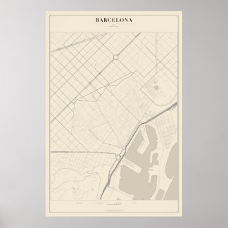 Barcelona Street Map Poster