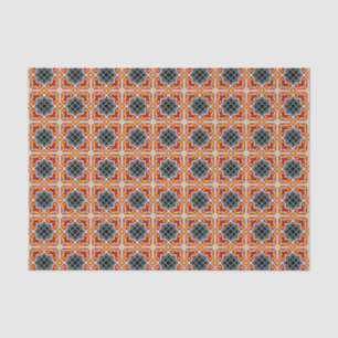 Barcelona tile red octagonal pattern tissue paper