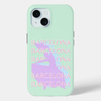 Barcelona Travel Art, Spain Art, Pastel, Green