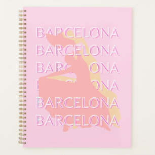 Barcelona Travel Art, Spain Art, Pink, Pastel Planner