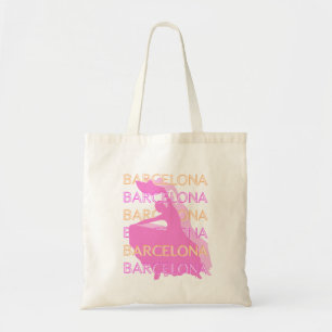 Barcelona Travel Art, Spain Travel Art, Orange Tote Bag