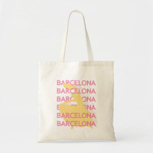 Barcelona Travel Art, Spain, Travel Art, Pink Tote Bag