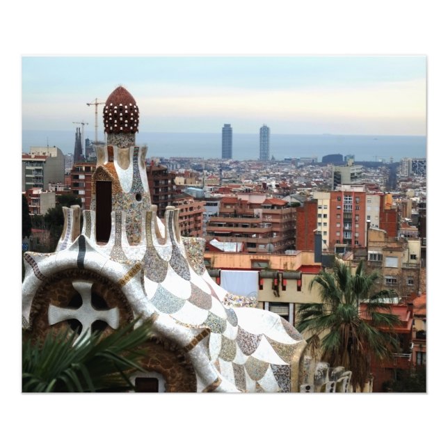 Barcelona View from Gaudi's Parc Guell Photo Print (Front)