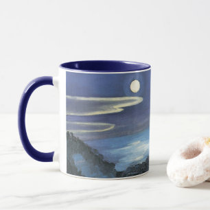 Barcelona View of City at Night by Walter Gramatte Mug