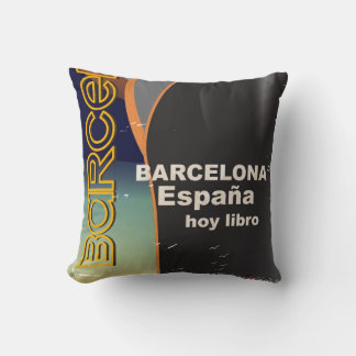 Barcelona Vintage cruise liner travel poster Cushion