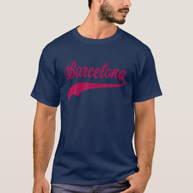 Barcelona Vintage Sports Style T-Shirt (Front)