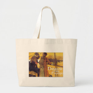 Barcelona Vintage Travel Poster Large Tote Bag
