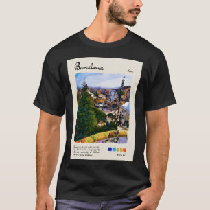 Barcelona Vintage Watercolour Travel T-Shirt