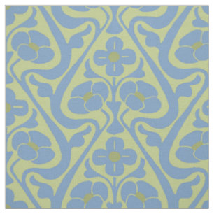 Barcelona Wall Flowers Blue and Green Fabric