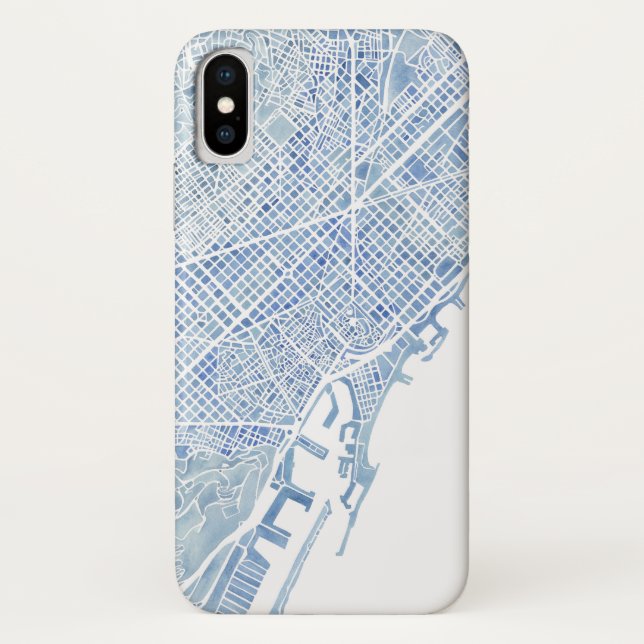 Barcelona Watercolor Map Case-Mate iPhone Case (Back)