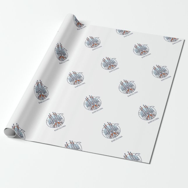 Barcelona Wrapping Paper (Unrolled)