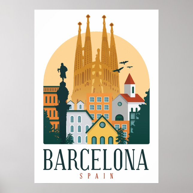 BarcelonaSkyline Poster (Front)