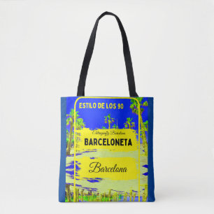 Barceloneta, Barcelona style bag-Dark blue Tote Bag