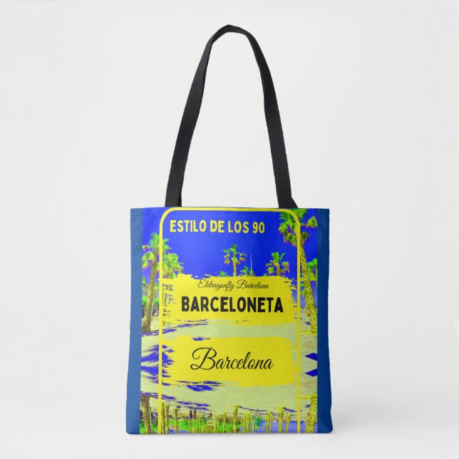 Barceloneta, Barcelona style bag-Dark blue Tote Bag (Front)