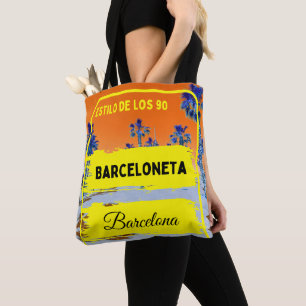 Barceloneta, Barcelona style bag-Orange Tote Bag