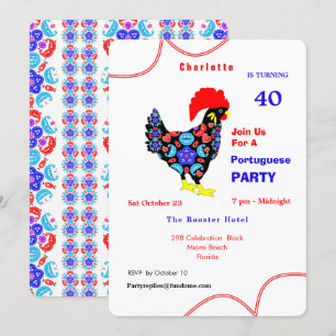 Barcelos Rooster Portuguese Party Theme Invitation