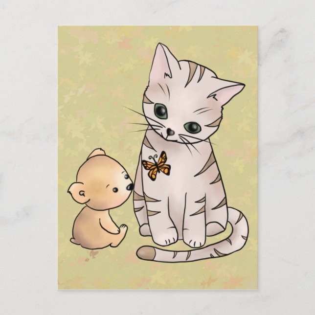 Bärchen und Katze Postcard (Front)