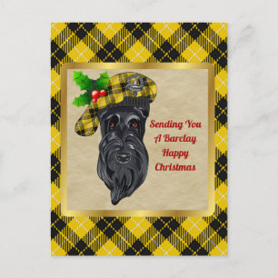 Barclay Clan Badge & Tartan Christmas Postcard