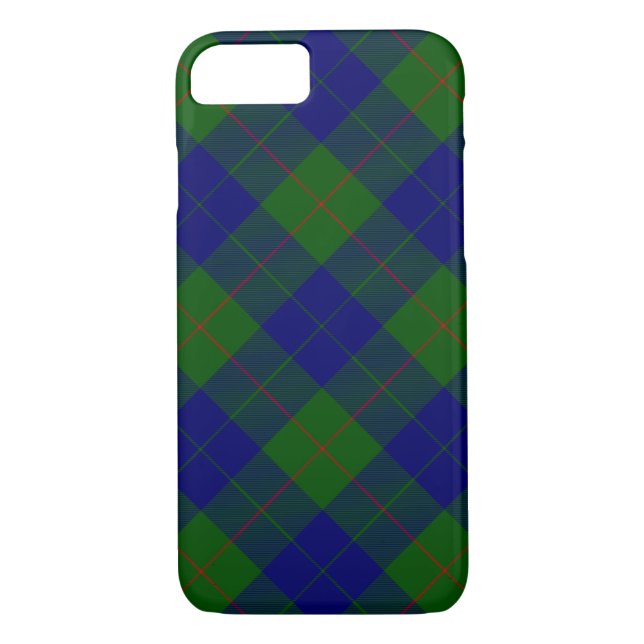 Barclay clan tartan blue green plaid Case-Mate iPhone case (Back)