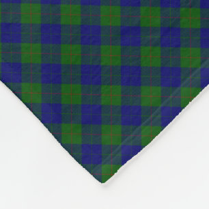 Barclay clan tartan blue green plaid fleece blanket