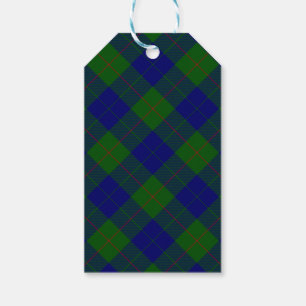 Barclay clan tartan blue green plaid gift tags
