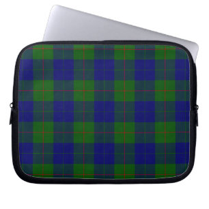 Barclay clan tartan blue green plaid laptop sleeve