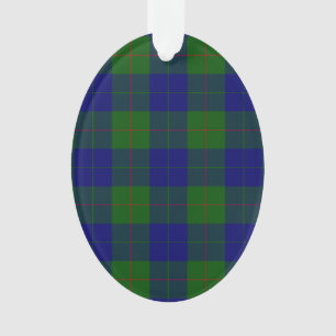 Barclay clan tartan blue green plaid ornament