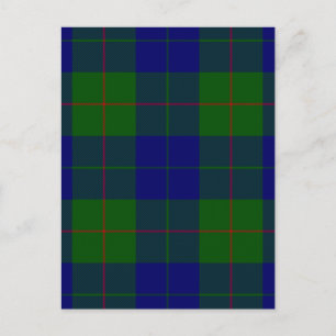 Barclay clan tartan blue green plaid postcard