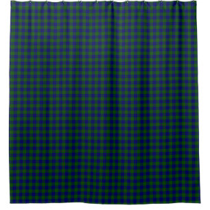 Barclay clan tartan blue green plaid shower curtain