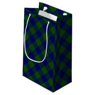 Barclay clan tartan blue green plaid small gift bag
