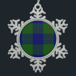 Barclay clan tartan blue green plaid snowflake pewter christmas ornament<br><div class="desc">Barclay clan tartan</div>