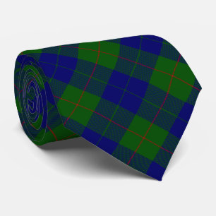 Barclay clan tartan blue green plaid tie