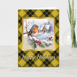 Barclay Crest & Tartan w/Robin Personalised  Card