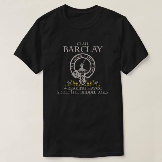 Barclay Dress Clan crest Scottish surname tartan T T-Shirt (Design Front)