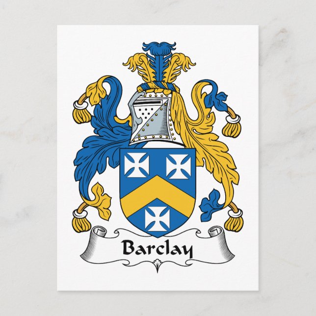 Barclay Family Crest Postcard (Front)