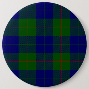 Barclay tartan blue green plaid 6 cm round badge