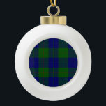 Barclay tartan blue green plaid ceramic ball christmas ornament<br><div class="desc">Barclay clan tartan blue green plaid</div>