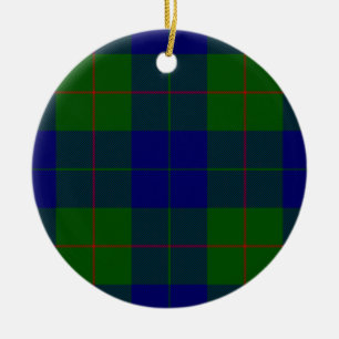 Barclay tartan blue green plaid ceramic tree decoration