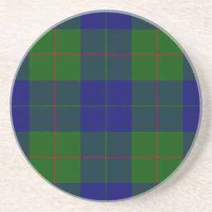Barclay tartan blue green plaid coaster