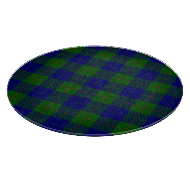 Barclay tartan blue green plaid cutting board (Corner)