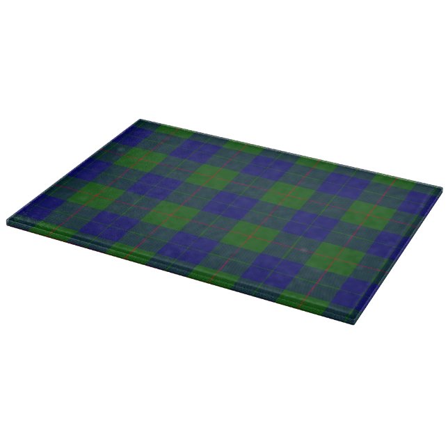 Barclay tartan blue green plaid cutting board (Corner)