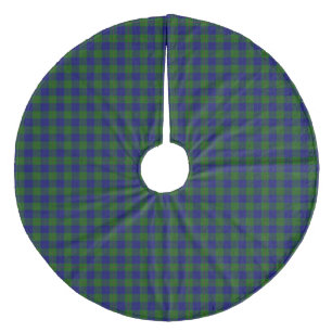 Barclay tartan blue green plaid fleece tree skirt