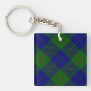 Barclay tartan blue green plaid key ring
