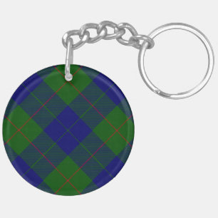 Barclay tartan blue green plaid key ring