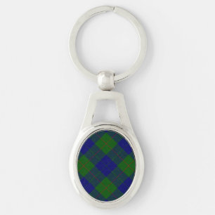 Barclay tartan blue green plaid key ring
