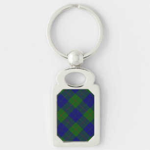 Barclay tartan blue green plaid key ring