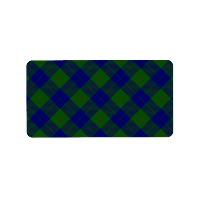 Barclay tartan blue green plaid label (Front)