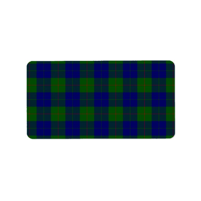 Barclay tartan blue green plaid label (Front)