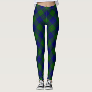 Barclay tartan blue green plaid leggings